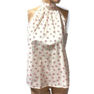 J by J.Crew Printed Tie Neck Poplin Tie Neck Top Shirt Blouse Size 6 NWT